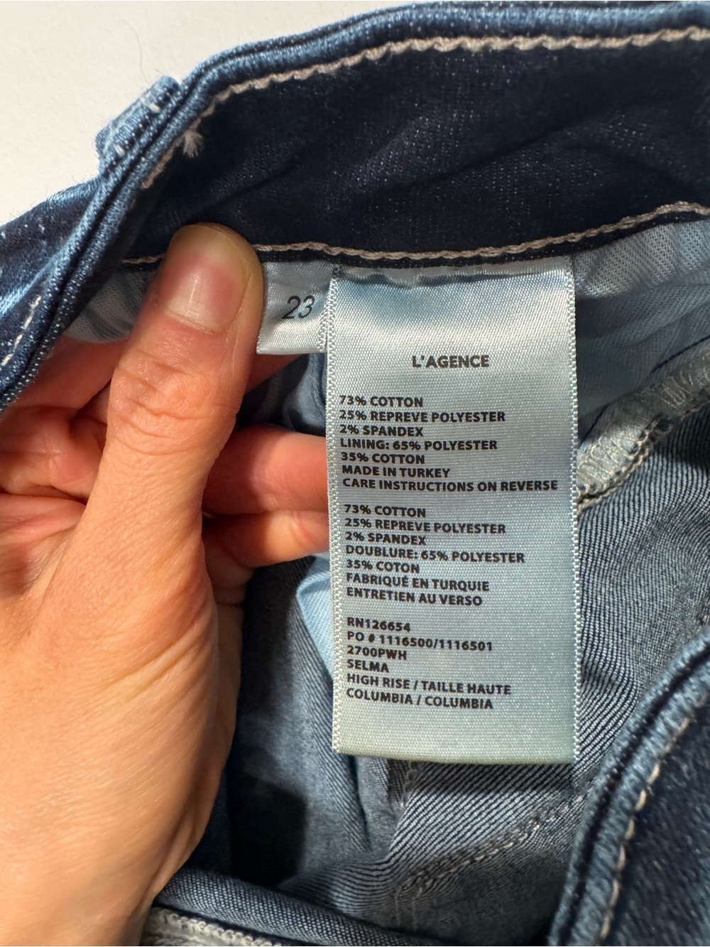 NWT L’AGENCE Selma High Rise Sleek Baby Boot Flare Jeans Size 23 Columbia Wash - Picture 5 of 15